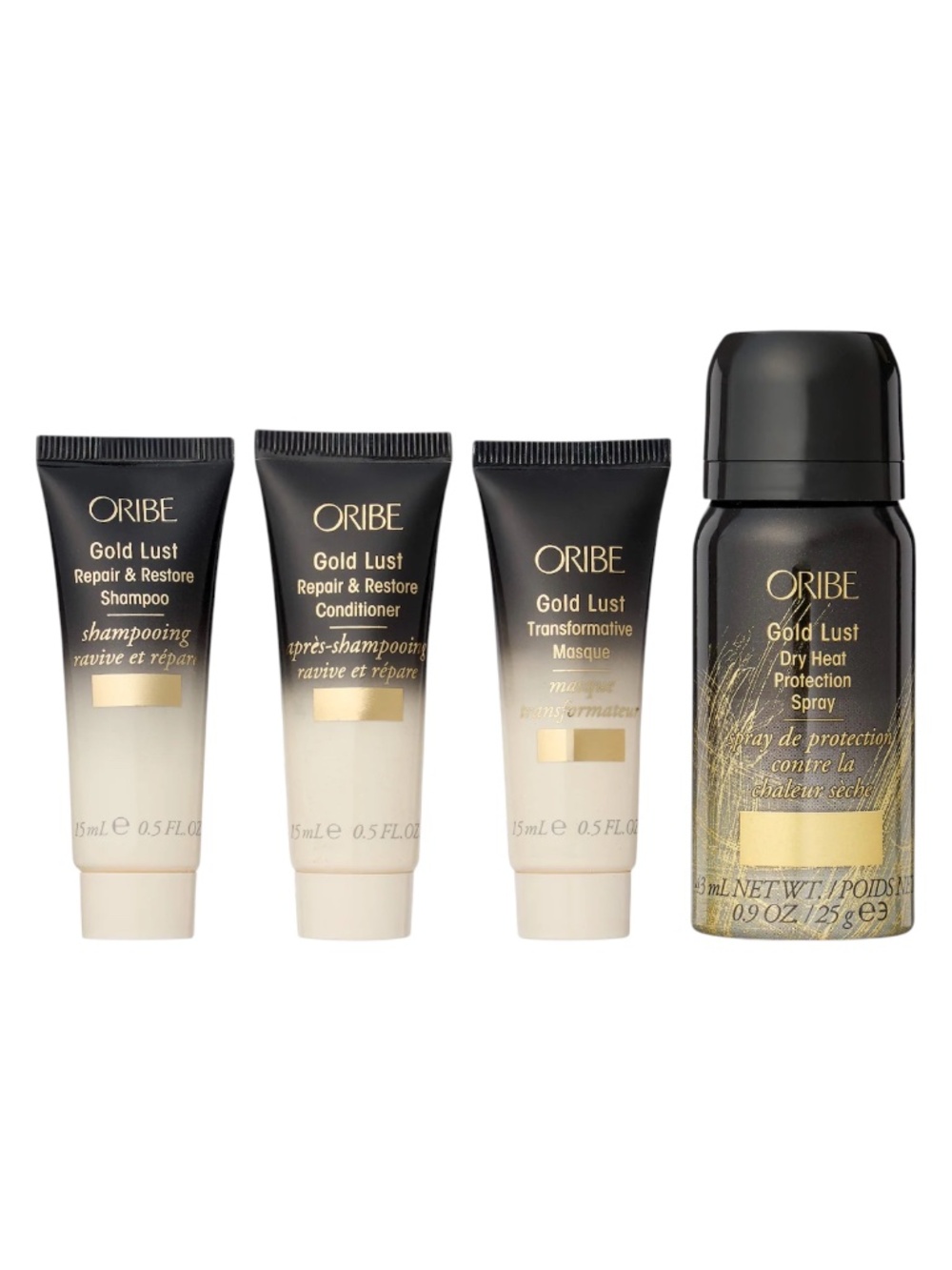 Oribe Gold Lust Set: Shampoo, Conditioner, Masque & Heat Protection Spray